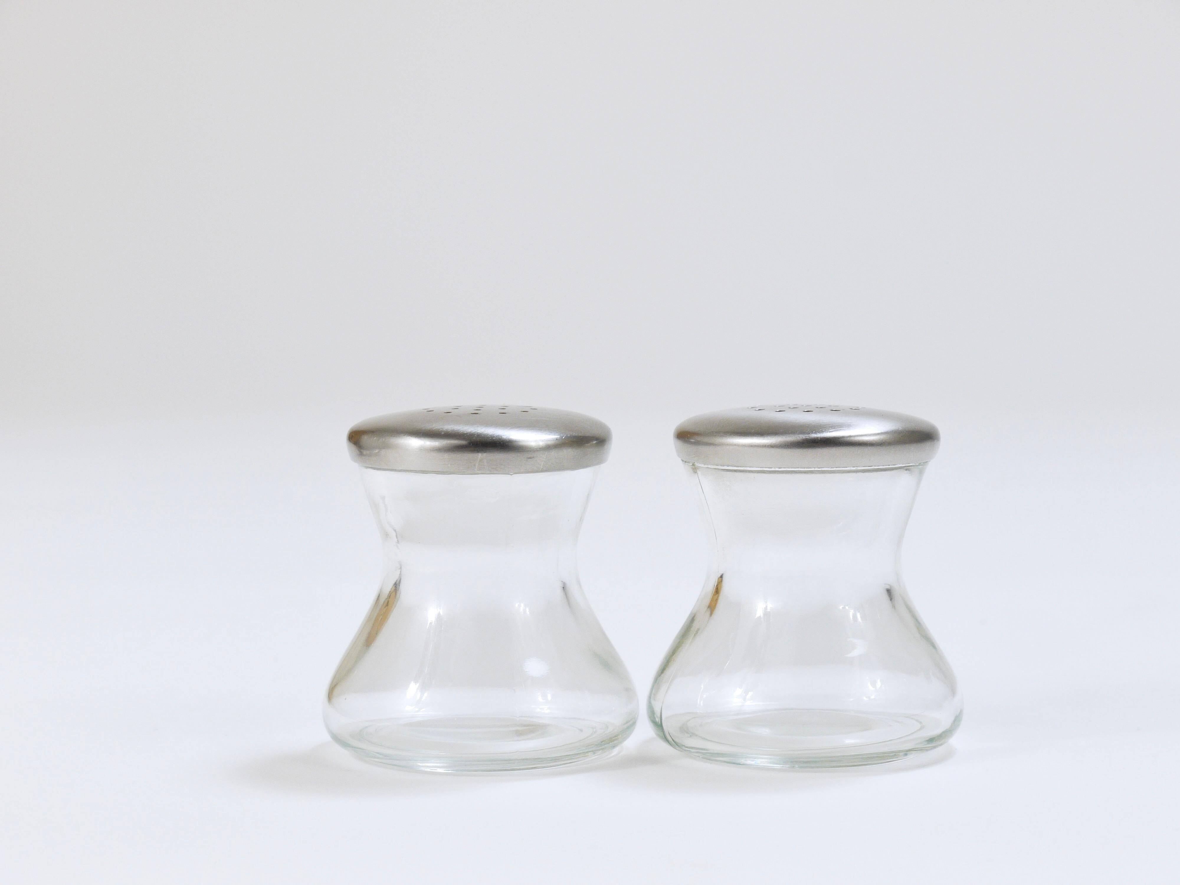 Wilhelm Wagenfeld Mid-Century Max & Moritz Salt Pepper Shakers, WMF, 1950s