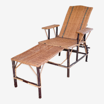 Rattan chaise longue, early twentieth century