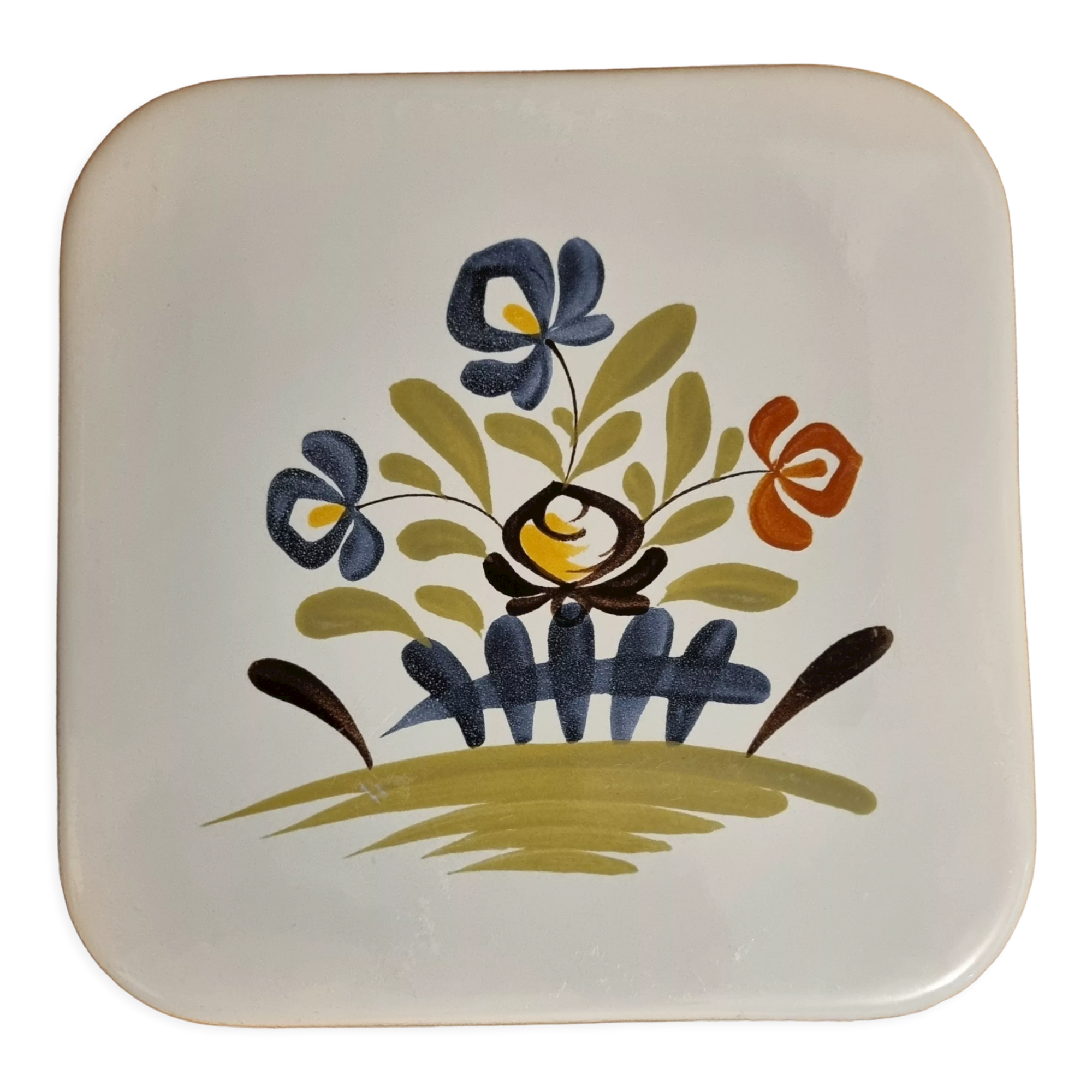 Faience trivia by Desvres GF Gabriel Fourmaintraux décor Chaumière