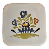 Dessous de plat en faience de Desvres GF Gabriel Fourmaintraux décor Chaumière