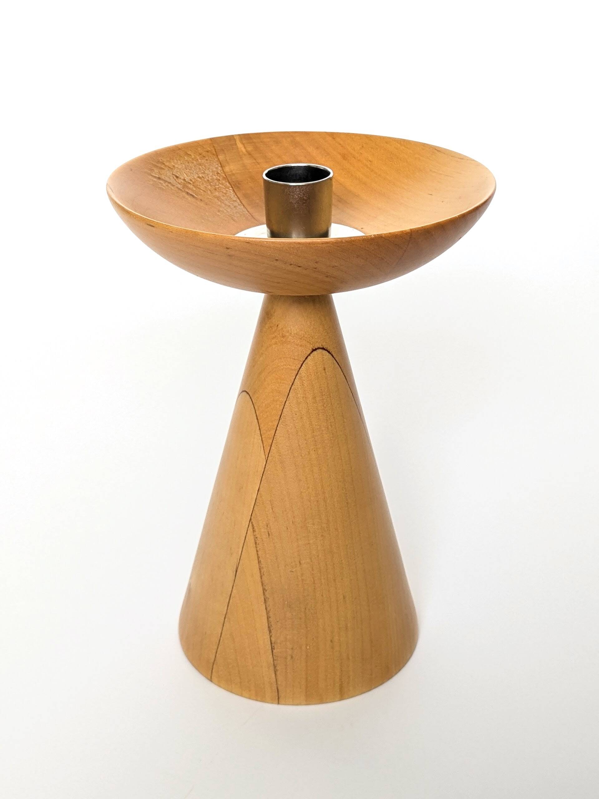 Bougeoirs en bois tourné IKEA vintage | Paire