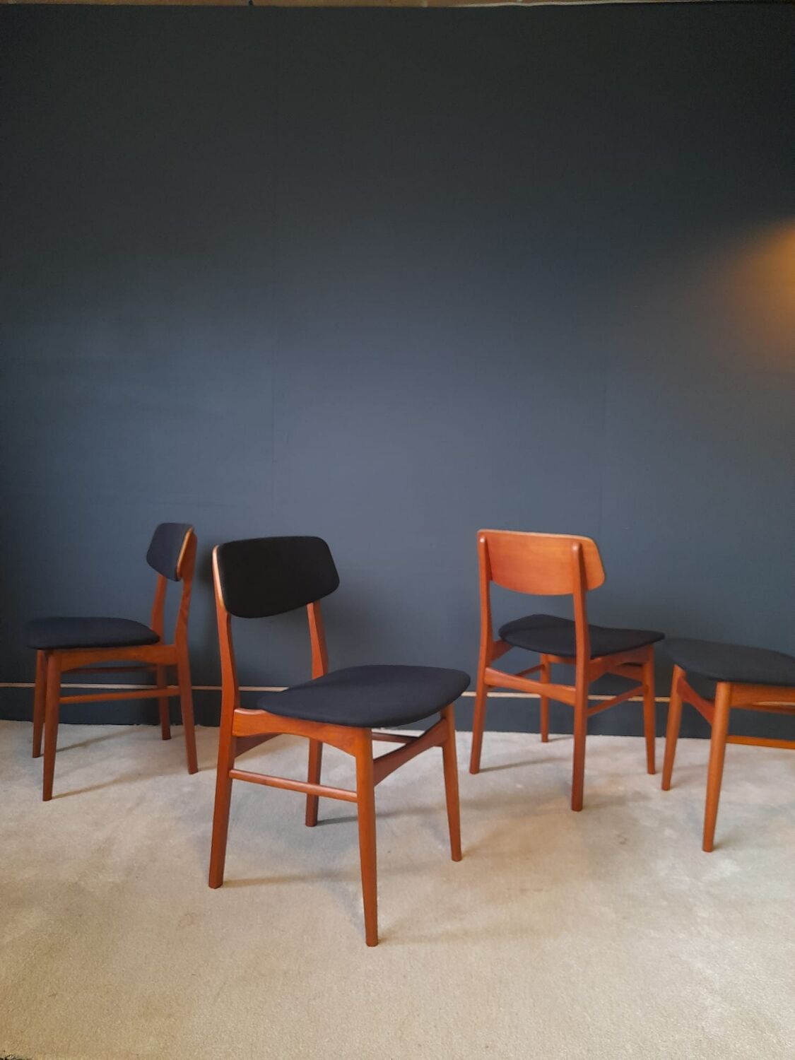 4 Scandinavian chairs by Bundgaard Rasmussen for Thorso Stolefabrik 1960