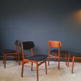 4 Scandinavian chairs by Bundgaard Rasmussen for Thorso Stolefabrik 1960