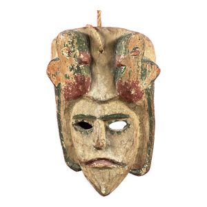 Ancien masque polychrome - bois circa