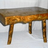 Brutalist table in solid chêne of the 70s