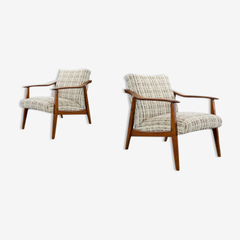 Pair of Vintage Scandinavian Easy Chairs, Lounge Chairs in Teak, 1960s