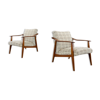 Pair of Vintage Scandinavian Easy Chairs, Lounge Chairs in Teak, 1960s