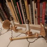 Pair of gilded bronze wall lamps