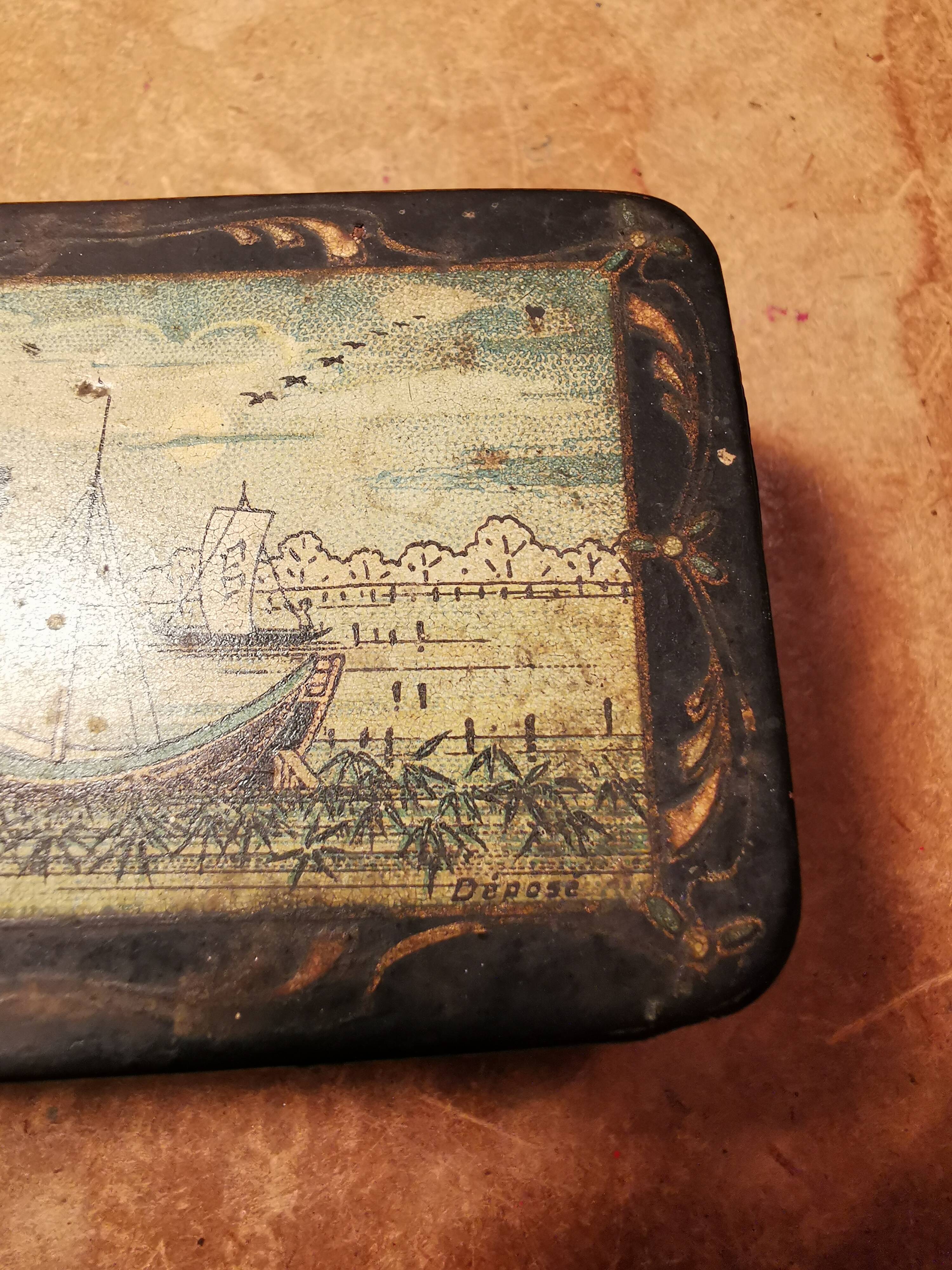 Small painted wooden box