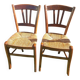 Pair of antique rush-seated chairs