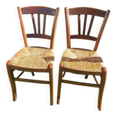 Paire de chaises anciennes paillées