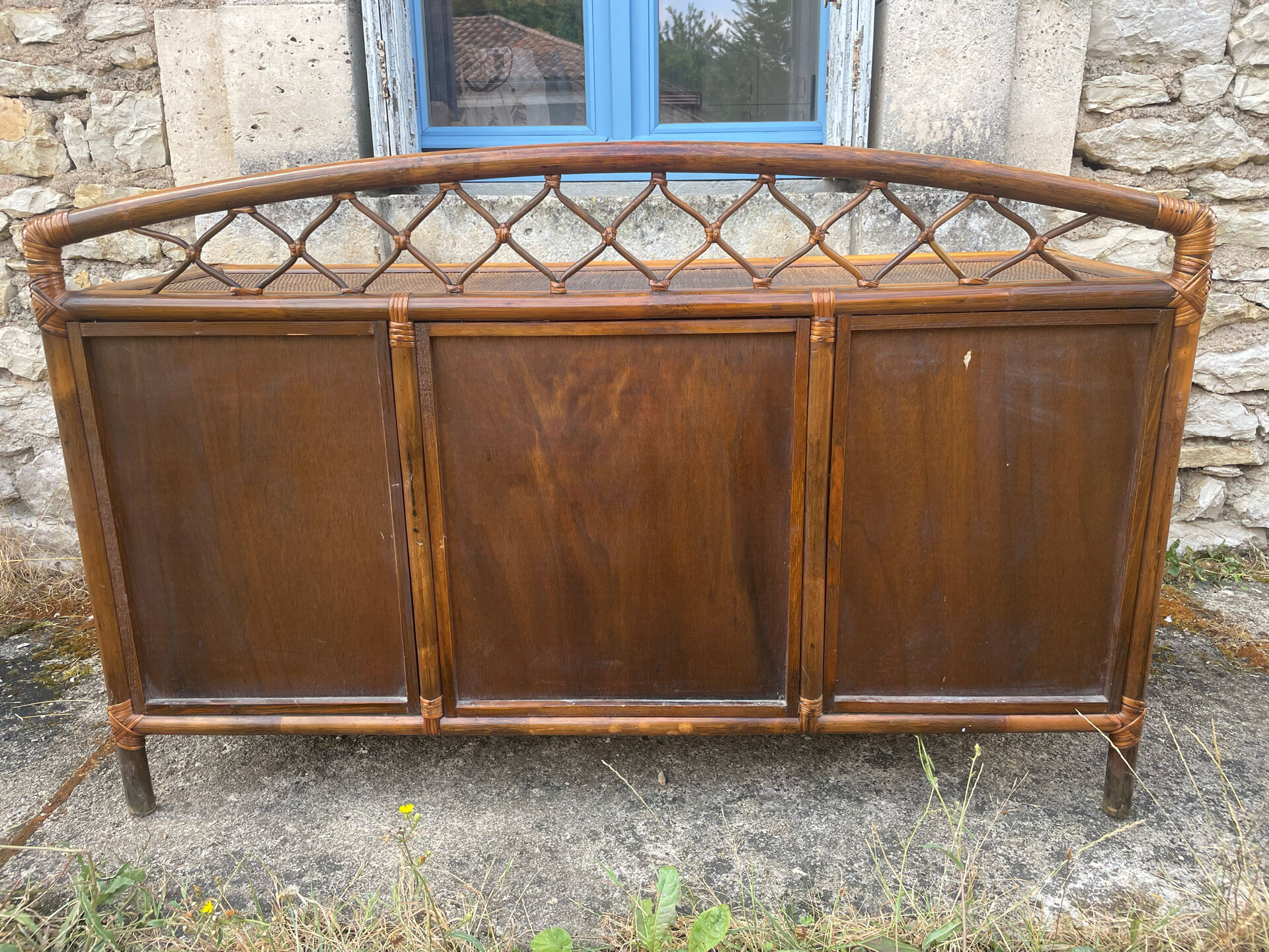 Vintage bamboo and rattan desk – 1960s-70s