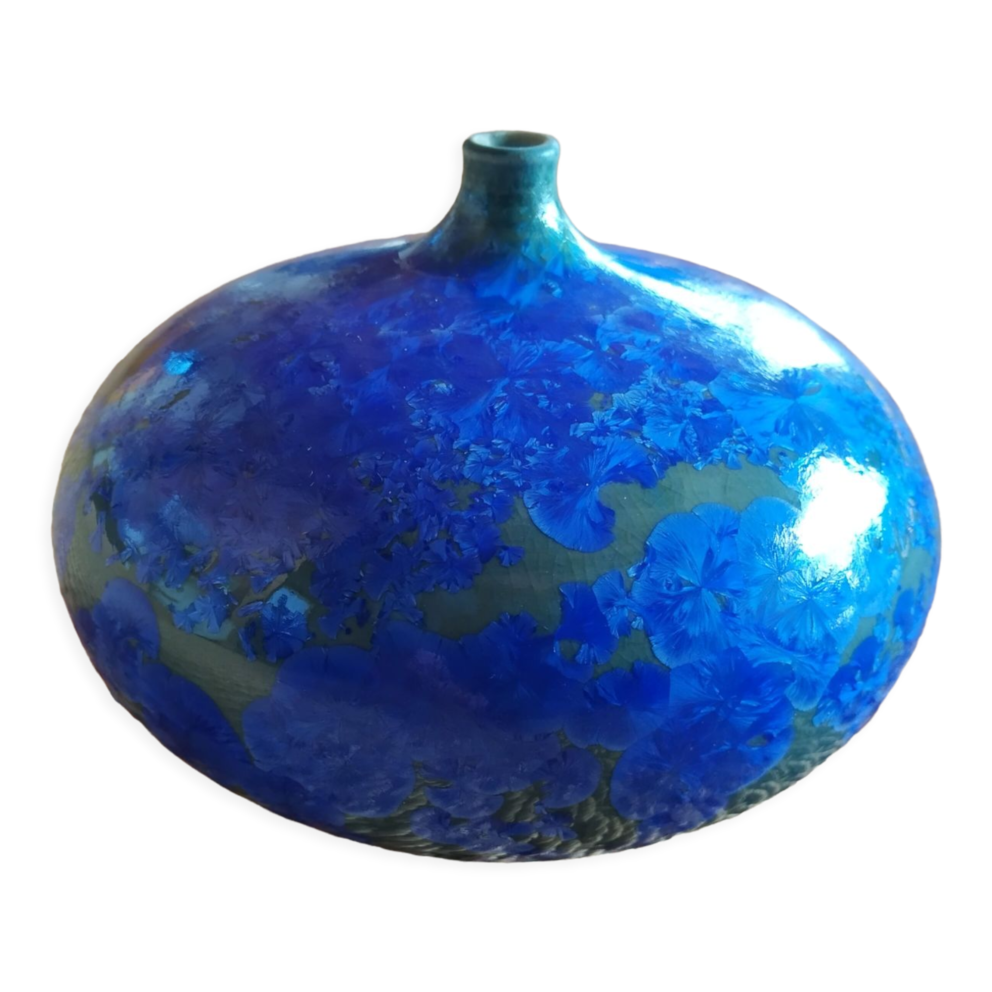 Marius Bessone vase signed enamelling with nucleations