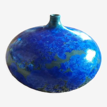 Marius Bessone vase signed enamelling with nucleations