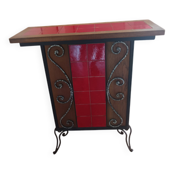 small vintage bar with wrought iron and ceramic tiles