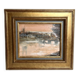 Tirault, oil on canvas view of angers signed 20th century