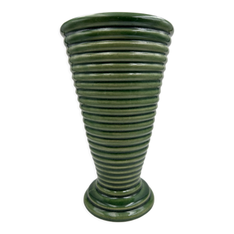 Green ceramic vase