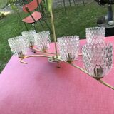lustre long avec 6 globes en verre