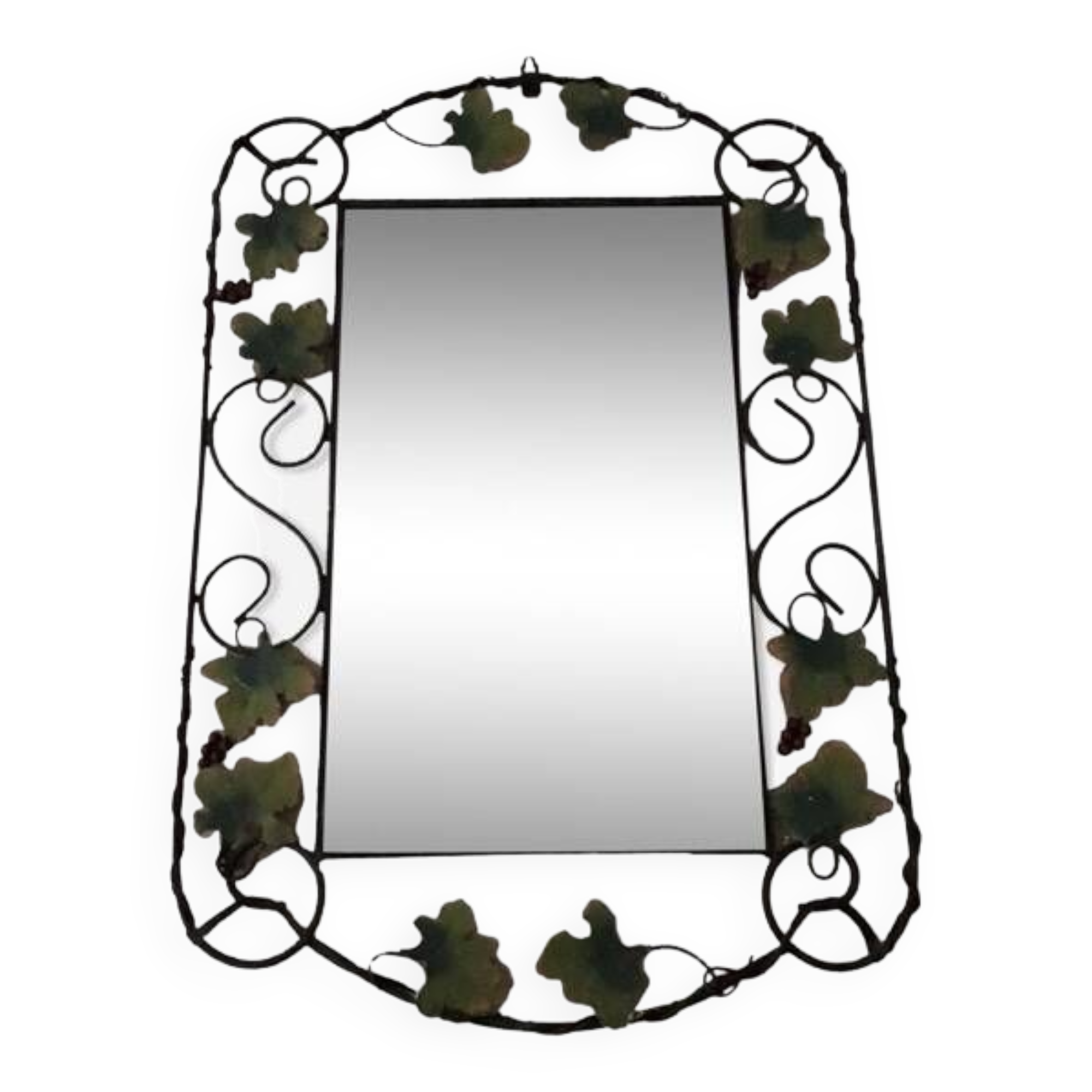 Vintage wrought iron mirror.