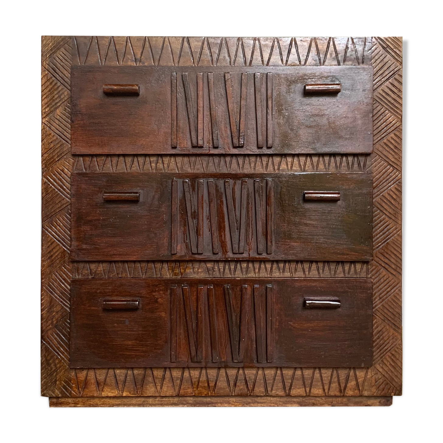 Commode bohème vintage en bois