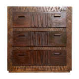 Vintage wooden bohemian dresser