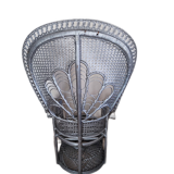 Vintage armchair emmanuelle in silver woven rattan