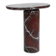 "Bold" side table in Rosso Levanto marble