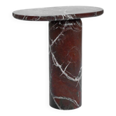 "Bold" side table in Rosso Levanto marble