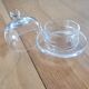 Beurrier en verre transparent,  avec cloche