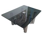 Tavolino Marco Zanuso - Design anni '70 - Cromo e Vetro Fumè