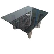 Tavolino Marco Zanuso - Design anni '70 - Cromo e Vetro Fumè