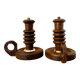 Pair wooden table lamps with handles