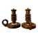 Pair wooden table lamps with handles