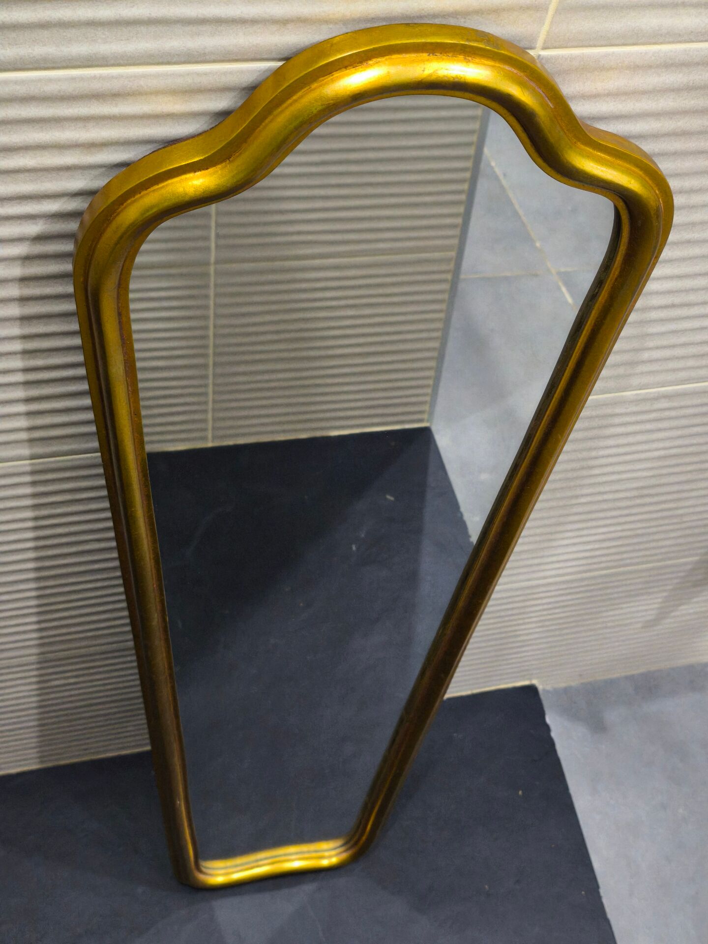 Narrow vintage wall mirror in gilded wood – Louis XV style – 102 cm