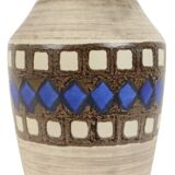 Vintage Bay Vase West Germany Ceramic Beige Brown Blue 619-35