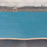 Wood and blue coffee table