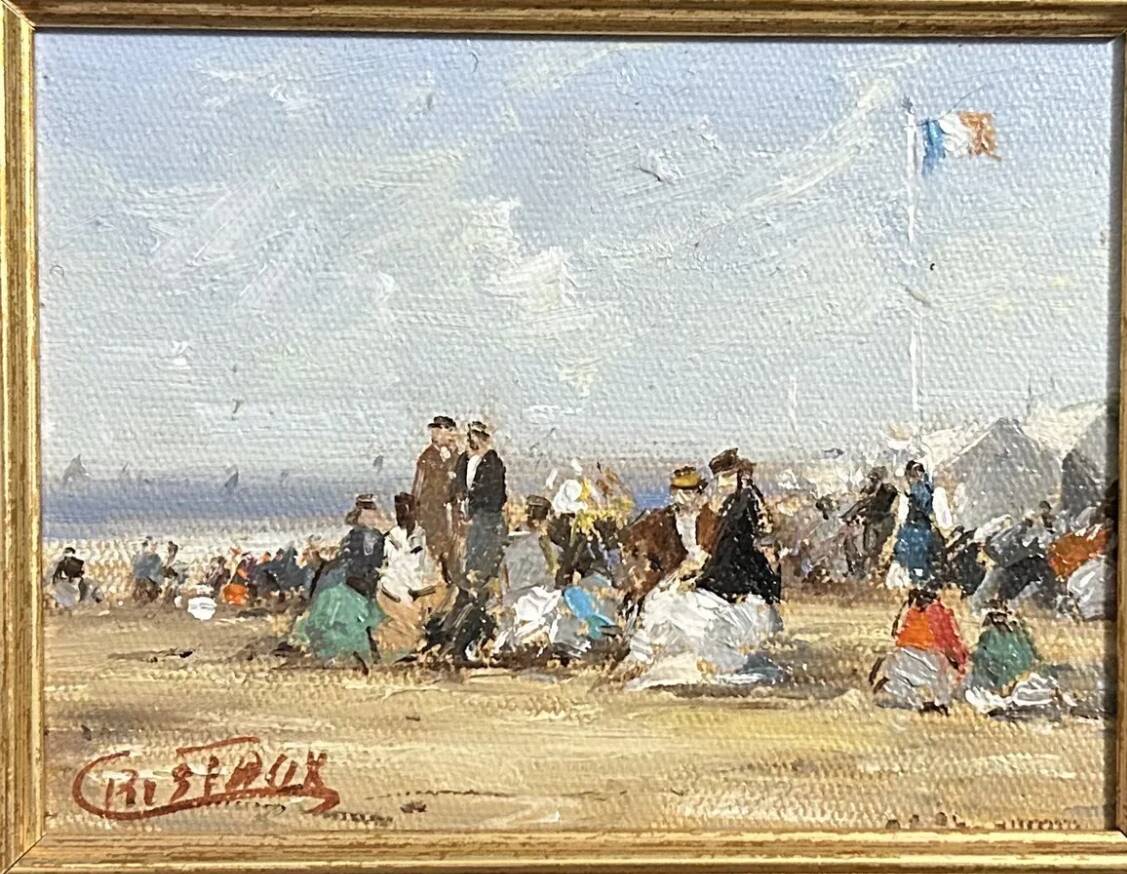 Francis CRISTS, Lively Beach, Oil On Canvas