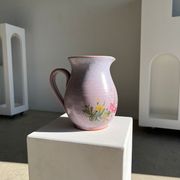 Vintage purple carafe with field flower patterns H:20cm