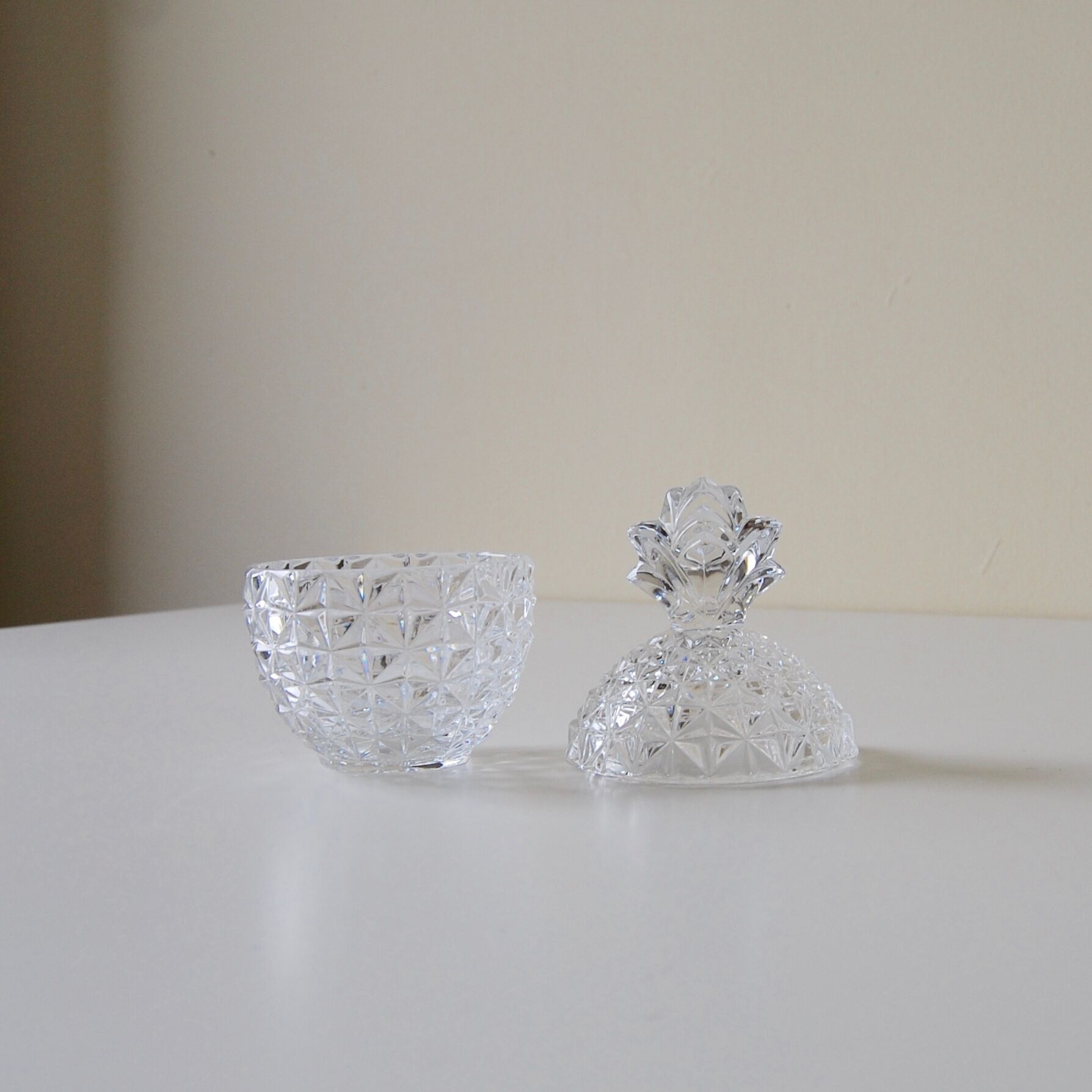 Pineapple cut glass box