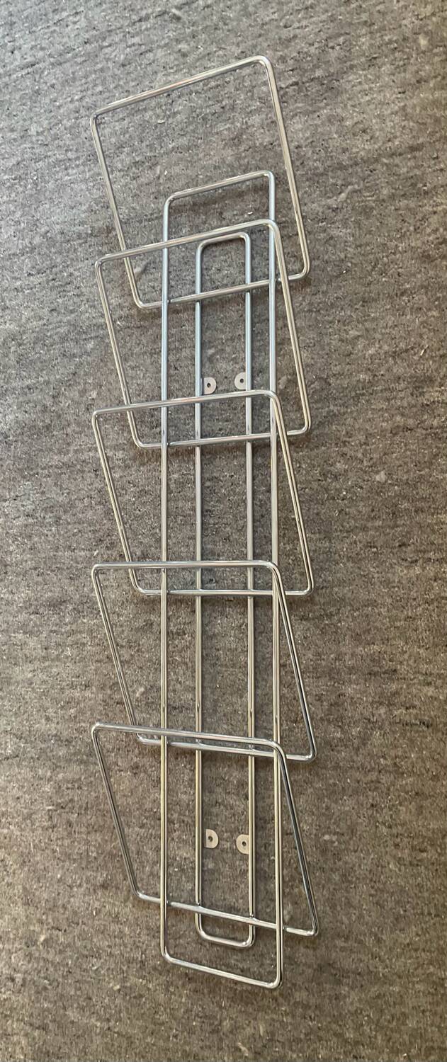 Vintage stainless steel wall vinyl rack