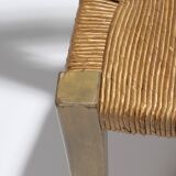 Pair of straw chairs, geneviève pons, 1950s