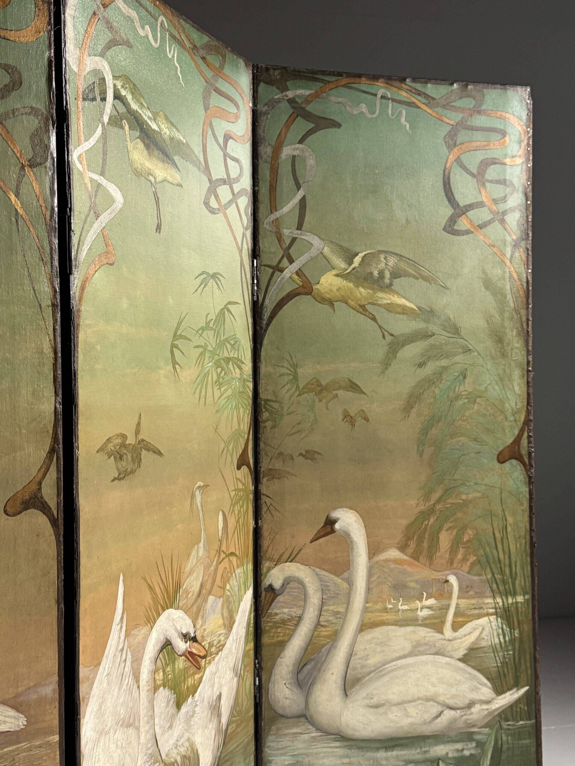 Art nouveau antique room divider