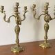 Pair of Louis XV style gilt bronze candlesticks / candelabras - H: 49 cm