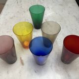 6 verres colorés