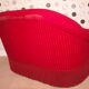 2-seater red velvet vintage sofa