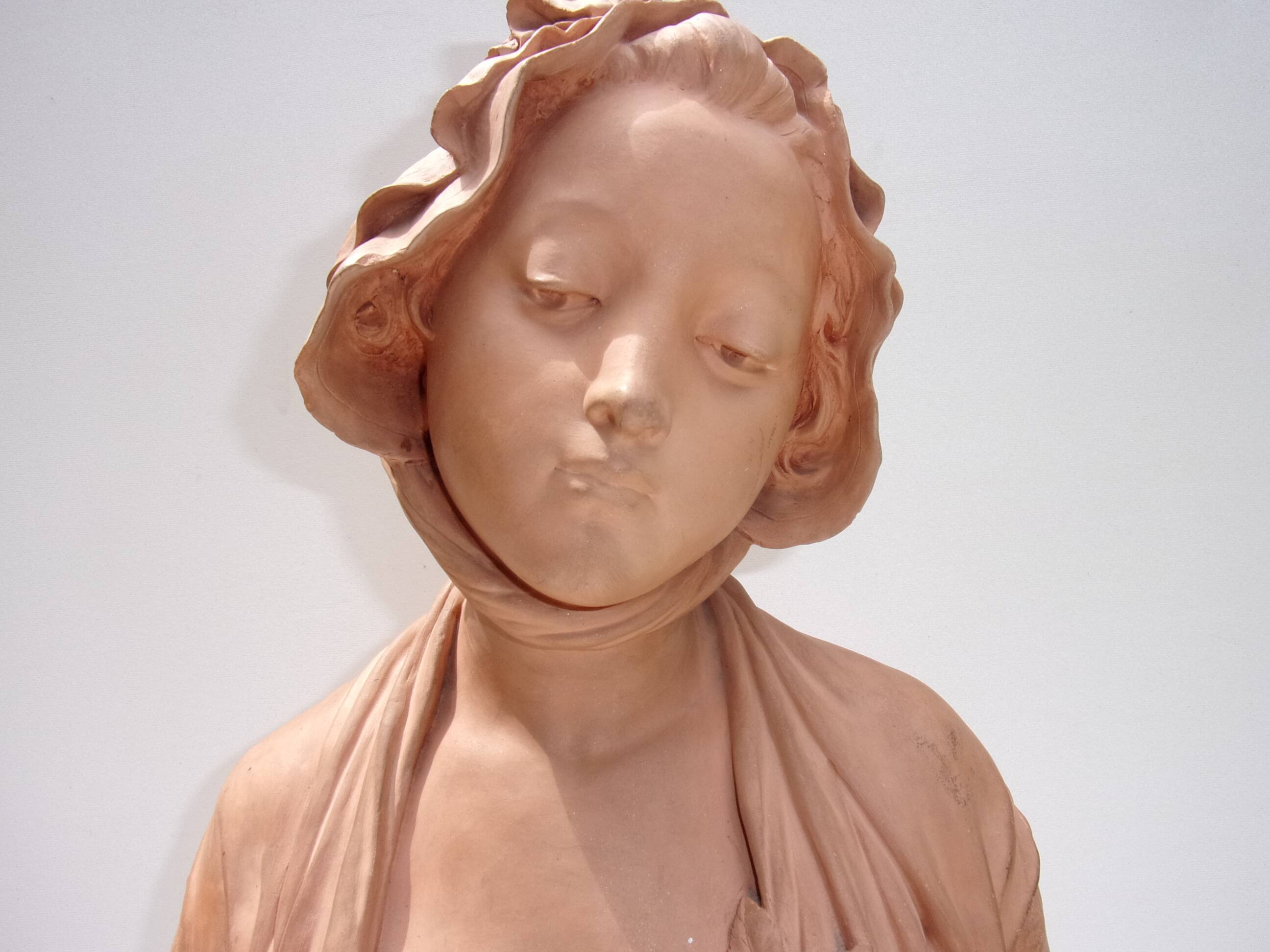 plaster sculpture portrait of a woman