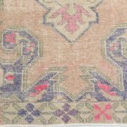 Turkish Cream Pink Oriental Vintage Rug, 121x208Cm