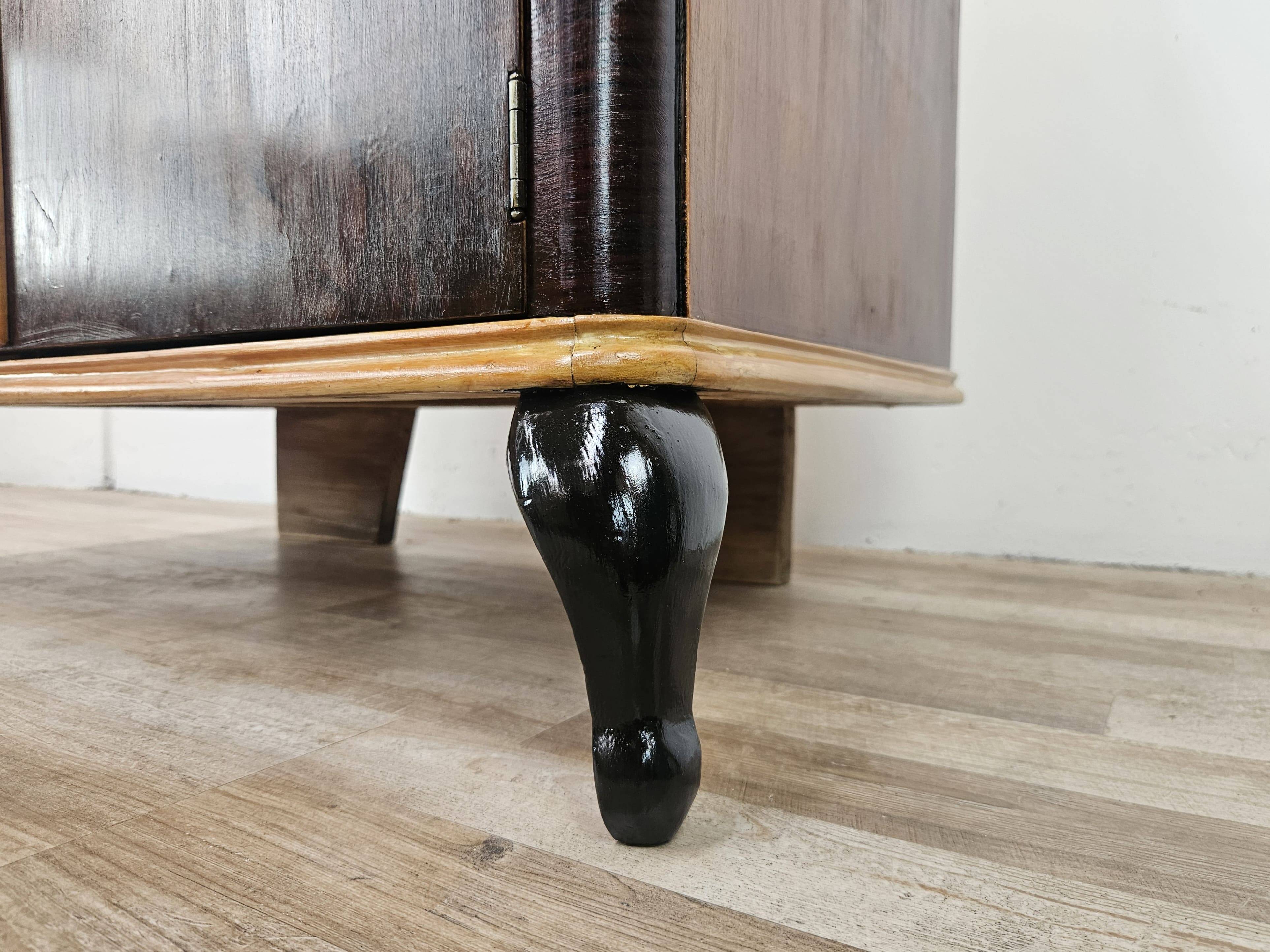 Mahogany burl dressing table with white marble top
