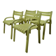 Set of 4 bent plywood dining chairs, 1960s
