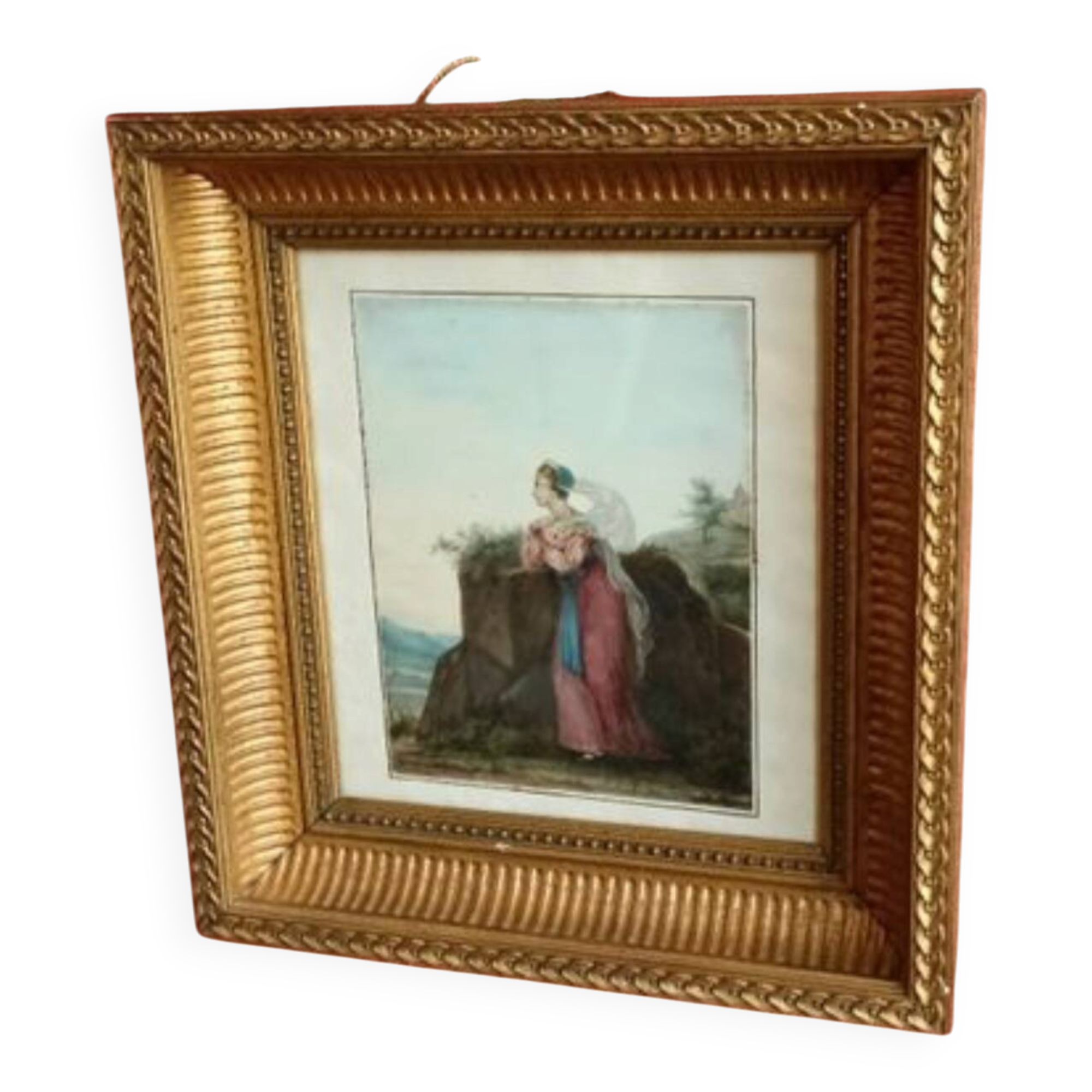 Aquarelle de femme, XIXème